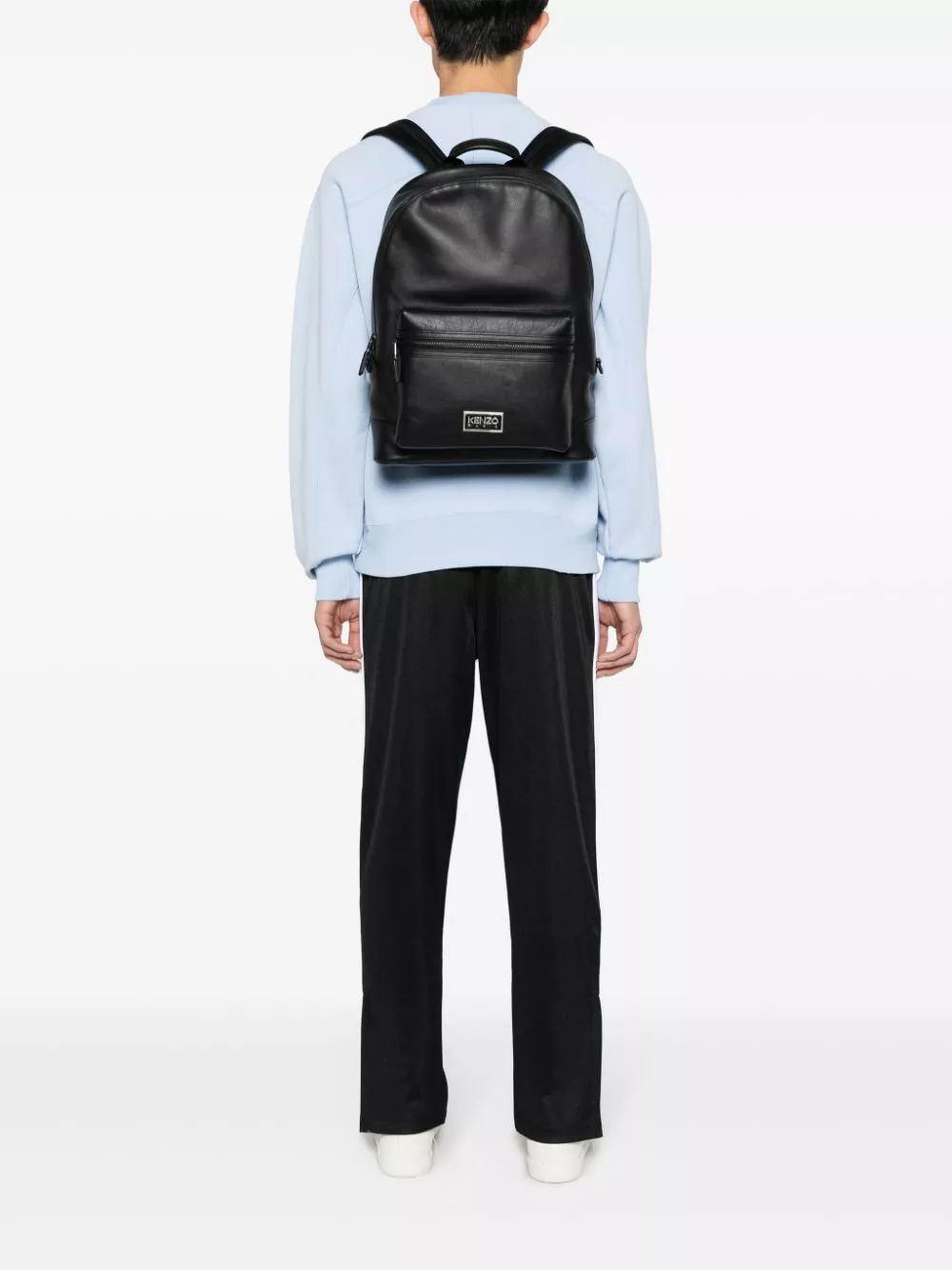 Affordable Kenzo logo-plaque leather backpack Men 0113