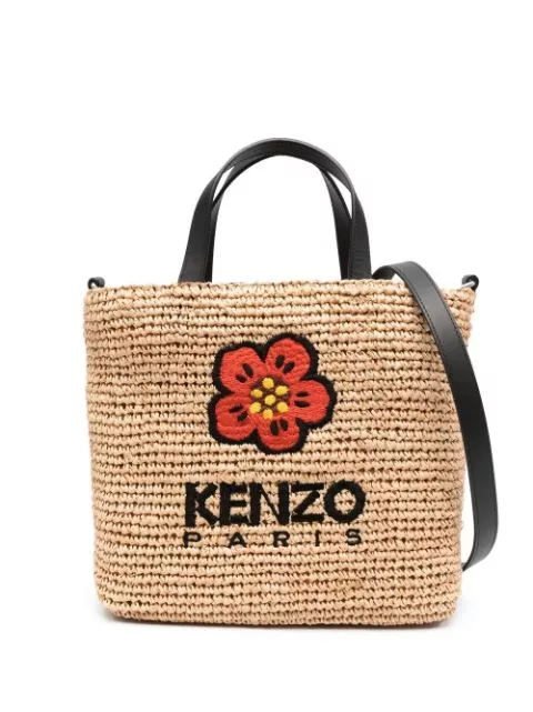 Kenzo Boke Flower straw tote bag Women 0114