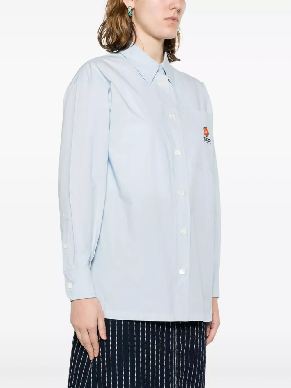 Cheap Kenzo Boke Flower logo-embroidered shirt Women 0116