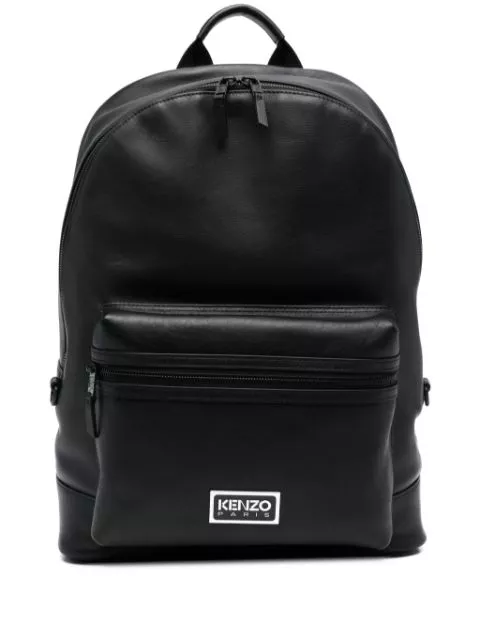 Kenzo logo-plaque leather backpack Men 0113